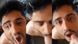 Fsiblog XXX Hindi Indian gay porn man drinks his friend cum